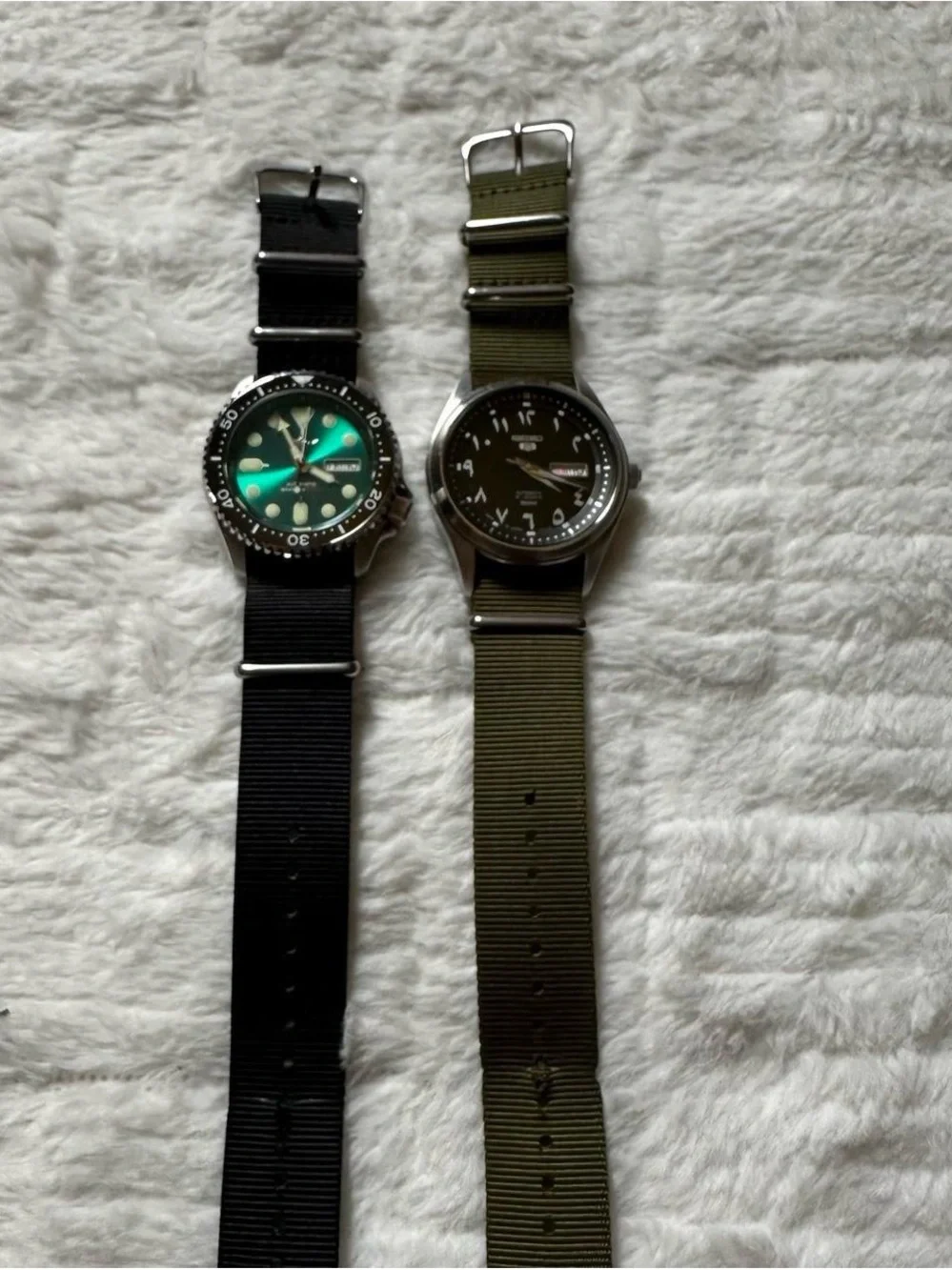 Heimdallr Seiko SKX Automatic Diver's Watch - Green Dial, Black nato Strap